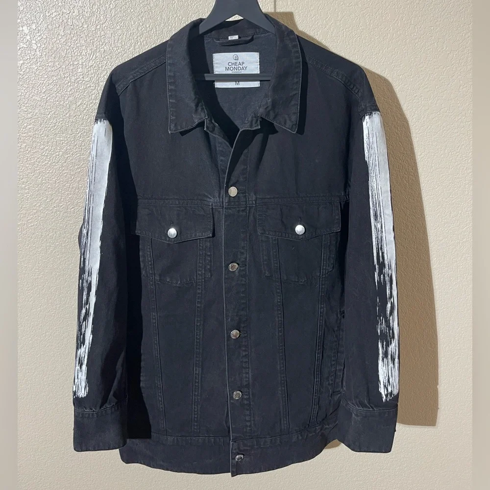 Cheap Monday Black Graphic Denim Jacket - Picture 2 of 7